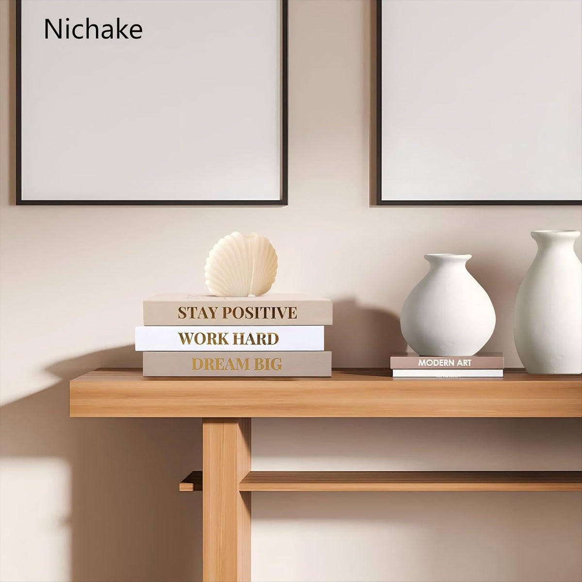 Set of 3 Linen Covered Decorative Books for Home Office Decor