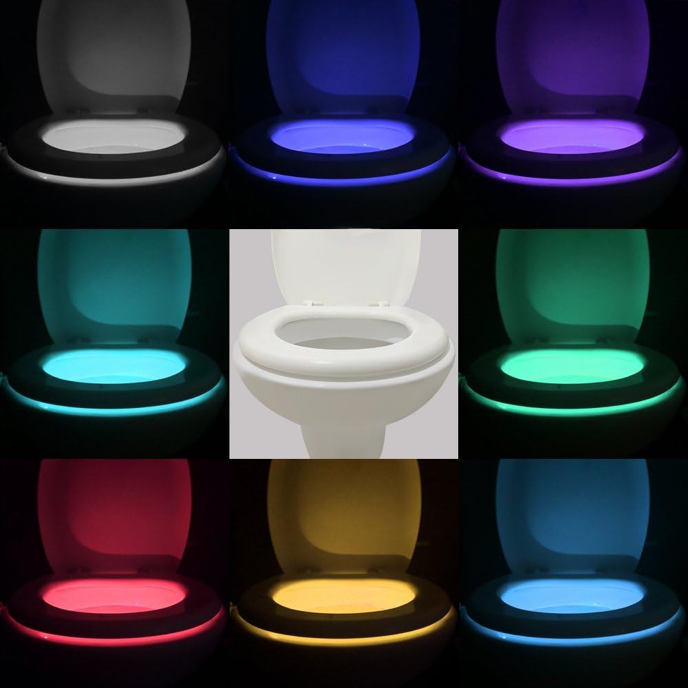VINTAR 3 Packs Toilet Light, 16 Color Motion Sensor LED Toilet Night Light