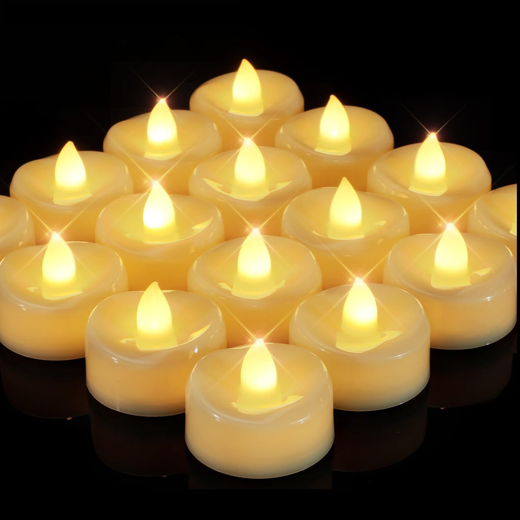 merrynights 24Pack Flameless Tealight Candles with Timer,6H Timer Built-in