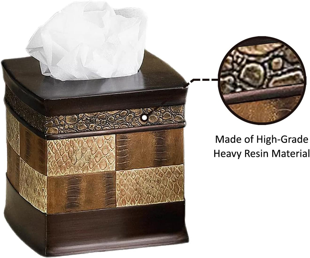 Resin Tissue Box Cover for Modern Home Decor - Minimalist Square Tissue Box Holder for Guest Room, Bedroom, Bathroom, Tabletop & Office - Durable and Aesthetic Tissue Holder, Zambia