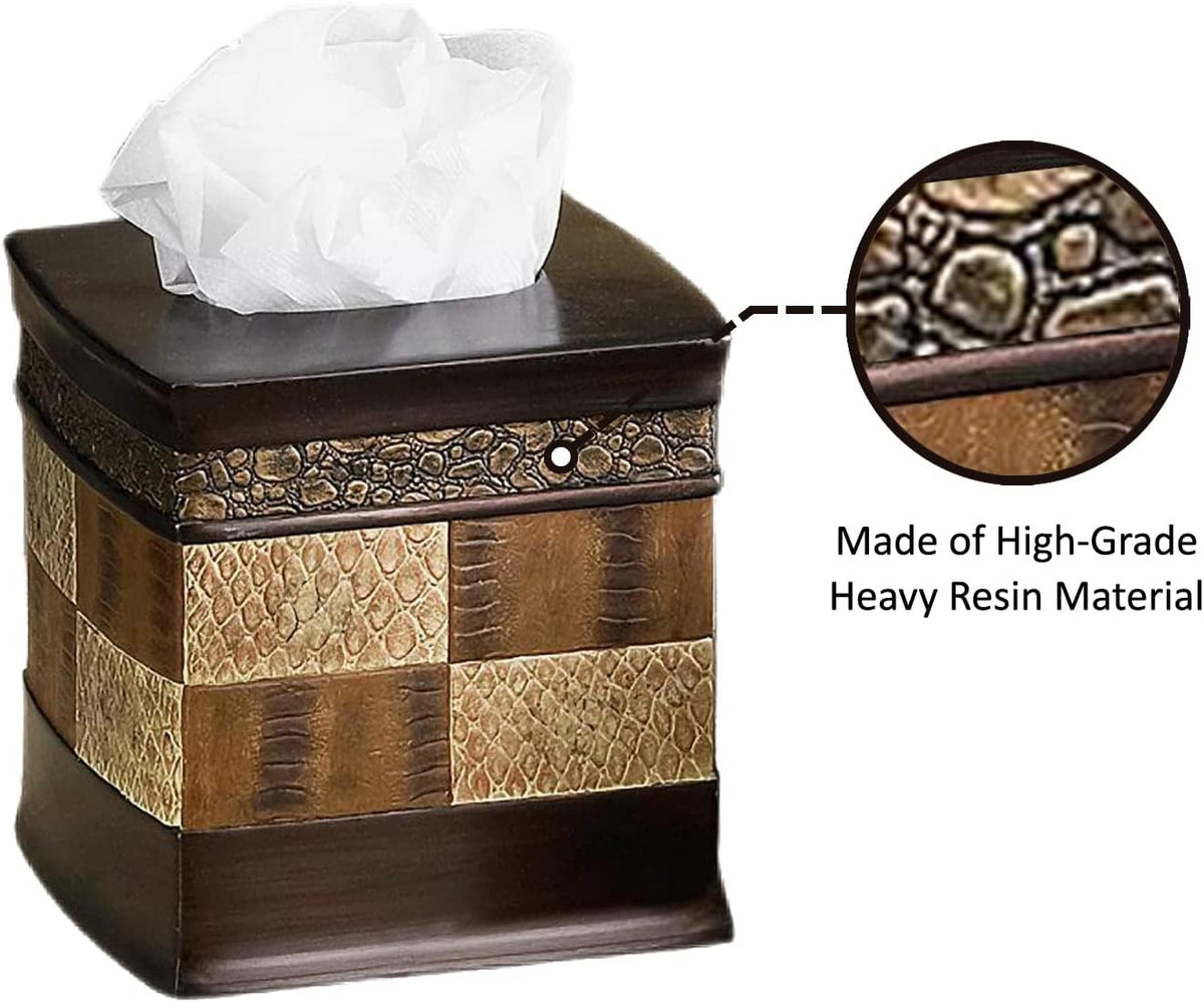 Resin Tissue Box Cover for Modern Home Decor - Minimalist Square Tissue Box Holder for Guest Room, Bedroom, Bathroom, Tabletop & Office - Durable and Aesthetic Tissue Holder, Zambia