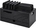 Homde Bamboo Charging Station Organizer: 6 Compartments and Drawer