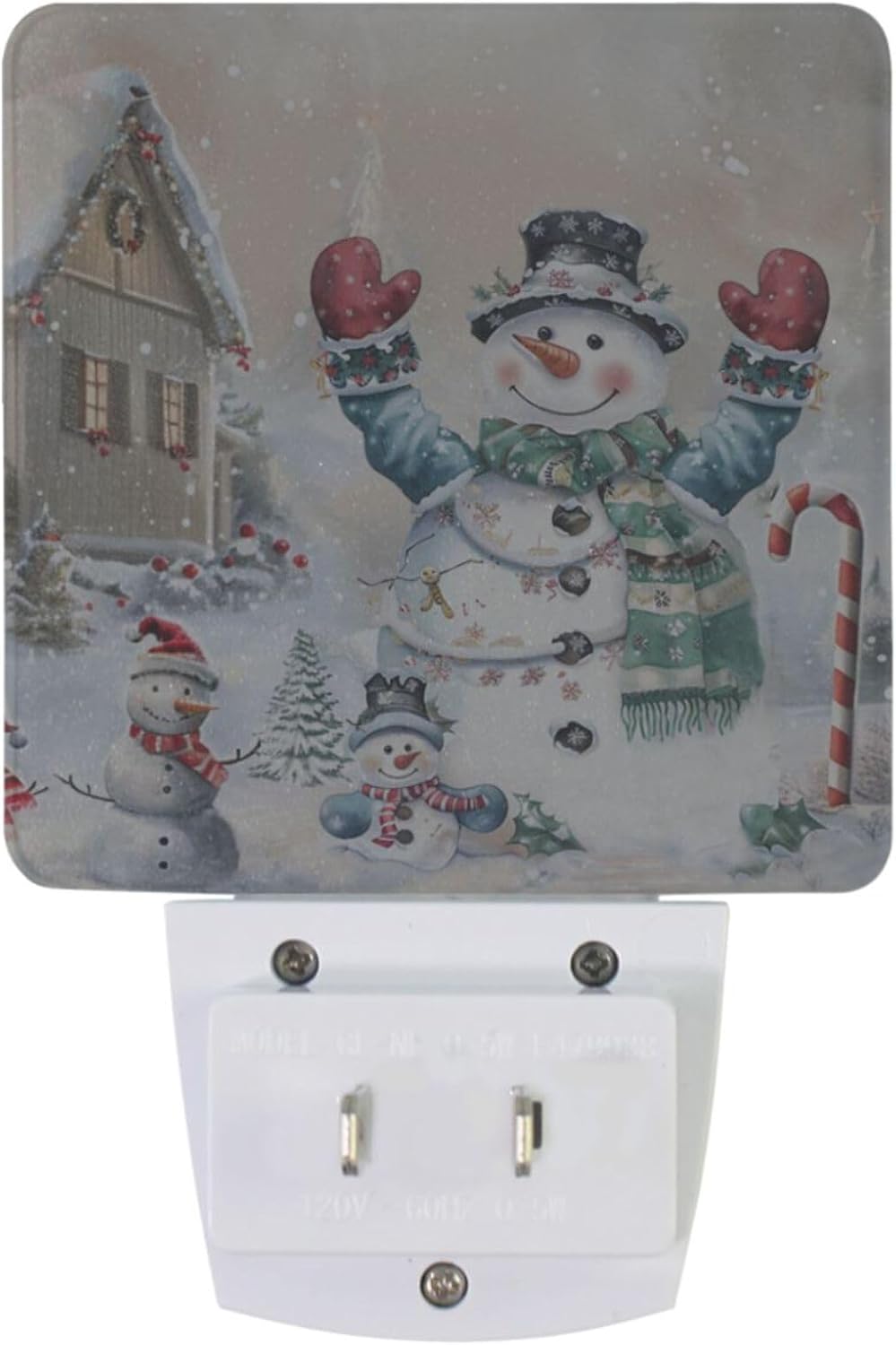 Vdsrup Winter Snowman Night Light Set of 2 Snowflake Plug-in LED Nightlights Auto Dusk-to-Dawn Sensor Lamp for Adults in Bedroom Bathroom Kitchen Hallway Stairs