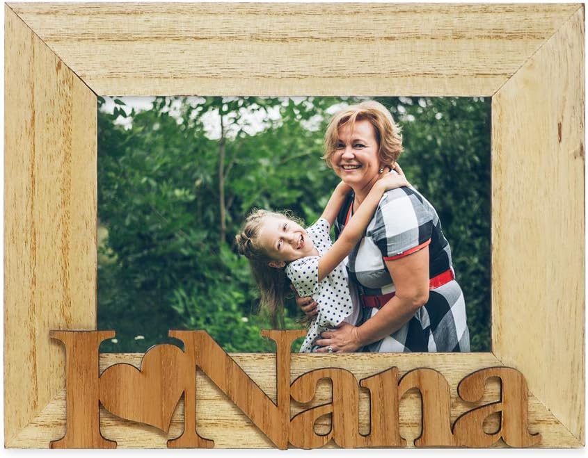 Isaac Jacobs 4x6 Natural Wood Sentiments “I Love Nana Picture Frame