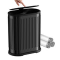 1.8 Gallon Small Bathroom Trash Can with Lid, Press-Top, Black
