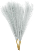 uxcell 4pcs Faux Pampas Grass 17 Inch 6 Stem Artificial Fake Dried Pampas Grass Decor for Floor Vase Filler, Wedding Decoration, Home Decoration, Light Grey