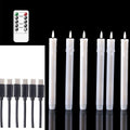 Pack of 6 Decorative Rechargeable White Taper Candles with USB Charge Warm White Light 10 Inch,Remote Flameless Christmas LED Window Candlesticks,25.5 cm Plastic Wedding Candles with Timer