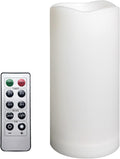 1 Pack Outdoor LED Flameless Pillar Candle with Remote and Timer, 3” x 6”