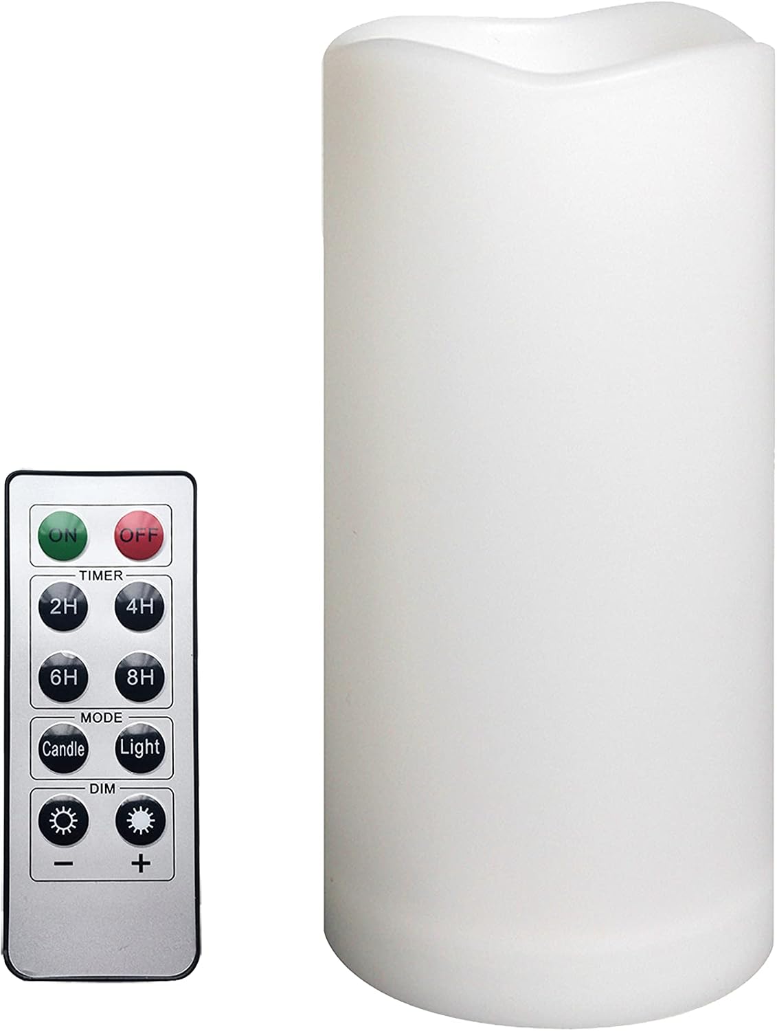 1 Pack Outdoor LED Flameless Pillar Candle with Remote and Timer, 3” x 6”