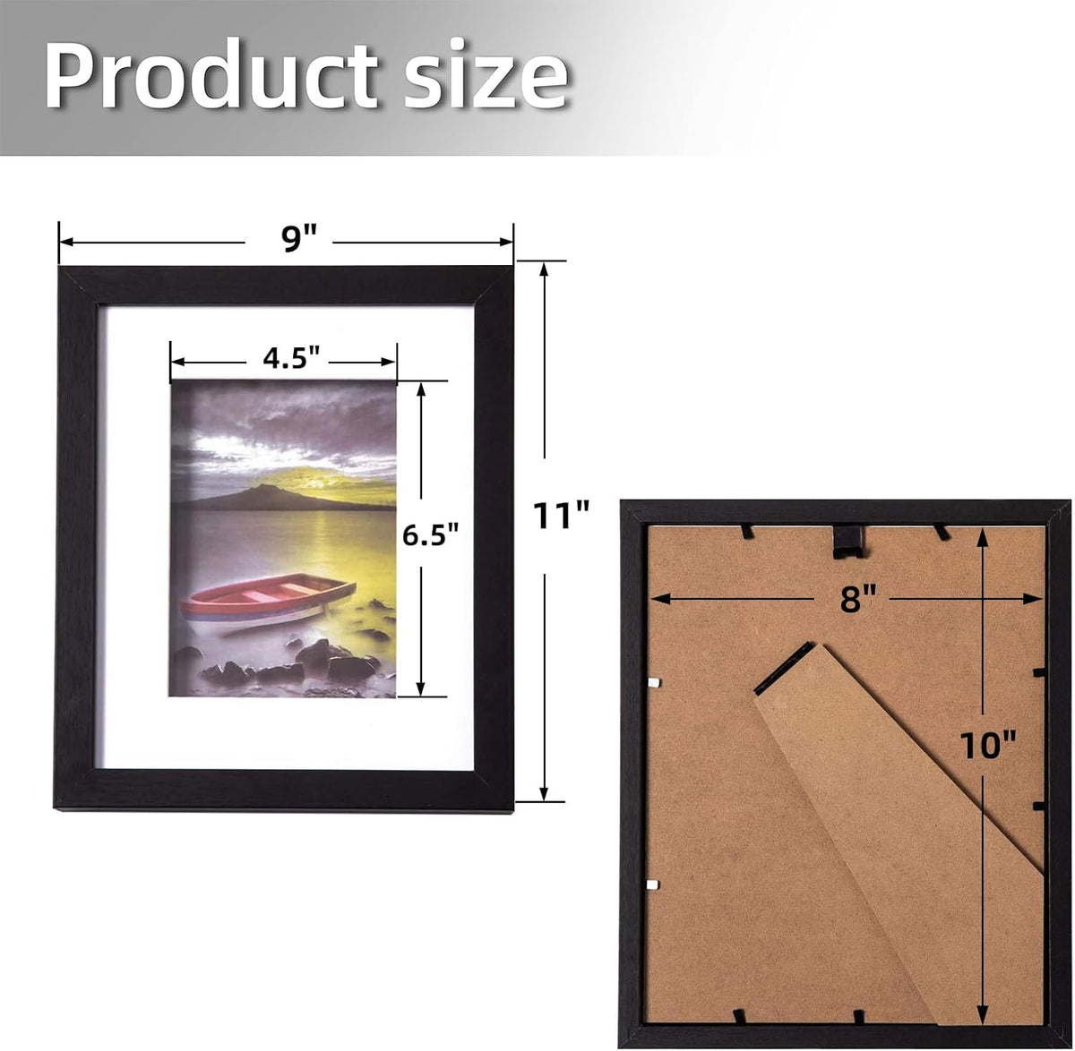 Muzilife 8x10 Shadow Box 3D Picture Frame with Mat, Wood, 1 Pack, Black