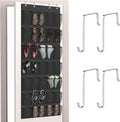 Aisoso 35 Mesh Pockets Hanging Over the Door Shoe Organizer, Black