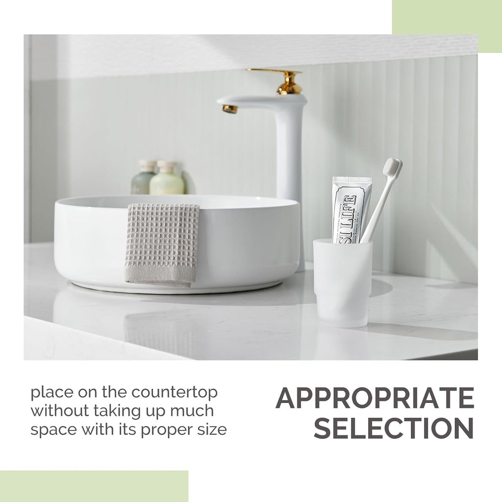 Angle Simple Bathroom Rinsing Cup, Frosted Glass Tumbler Cup