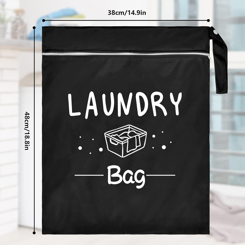 2 Pcs Travel Laundry Bag Waterproof Wet Dry Bag Washable Dirty Clothes Bathing Suit Workout