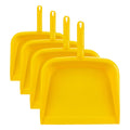 SPARTA Large Handheld Dustpan with Hanging Hole, Heavy-Duty Plastic Dustpan with Wide Lip for Countertops and Surfaces, Plastic, 10 Inches, Yellow (Pack of 4)