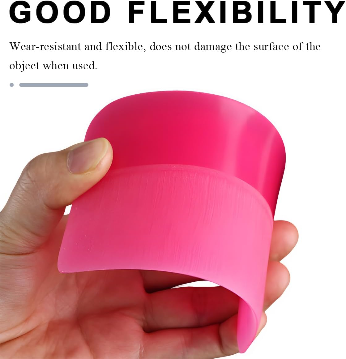 KVAEY 5 in 1 Rubber Squeegee Kit, Anti-Scratch Flexible Soft Matte TPU Coating Scraper Kit, Small Tint Squeegee Water Blade Scraper for Paint Protection Film Household Cleaning (Pink)