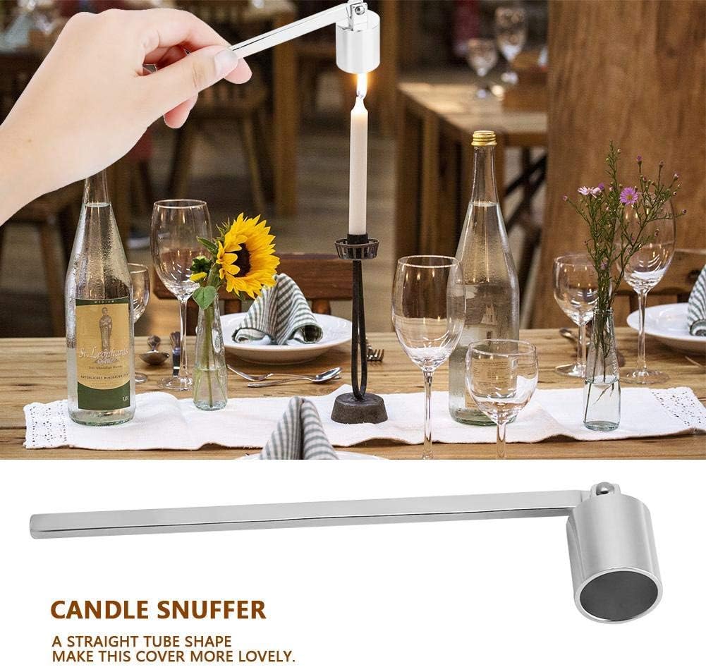Walfront Stainless Steel Candle Snuffer Wick Dipper Oil Lamp Trim Trimmer Scissor Cutter Tool Hook(Silver)