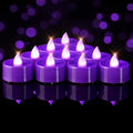 BEICHI Flameless Candles, 24Pack Tea Lights Battery Operated, Purple Base