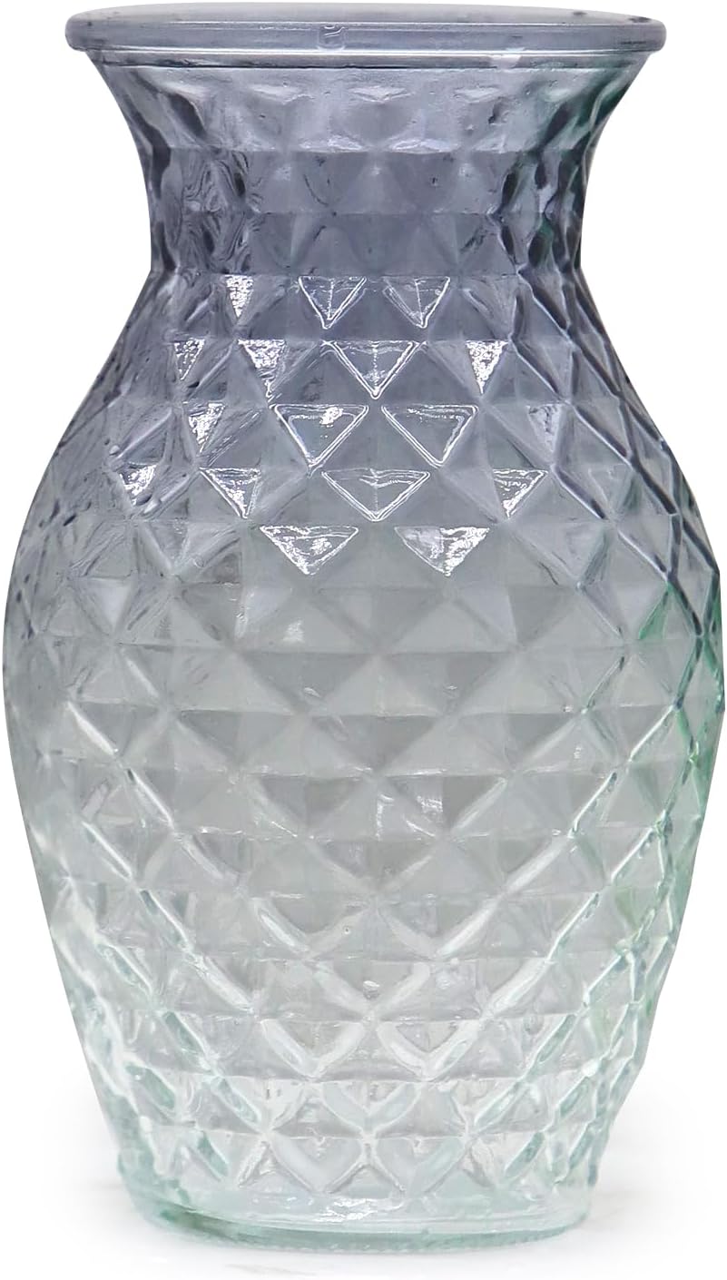 Vase for Flowers Small Glass Vases for Home Decor Table Centerpieces Living Room Bedroom Bookshelf Kitchen Modern Office Wedding Decoration Vintage Flower Vases Grey White
