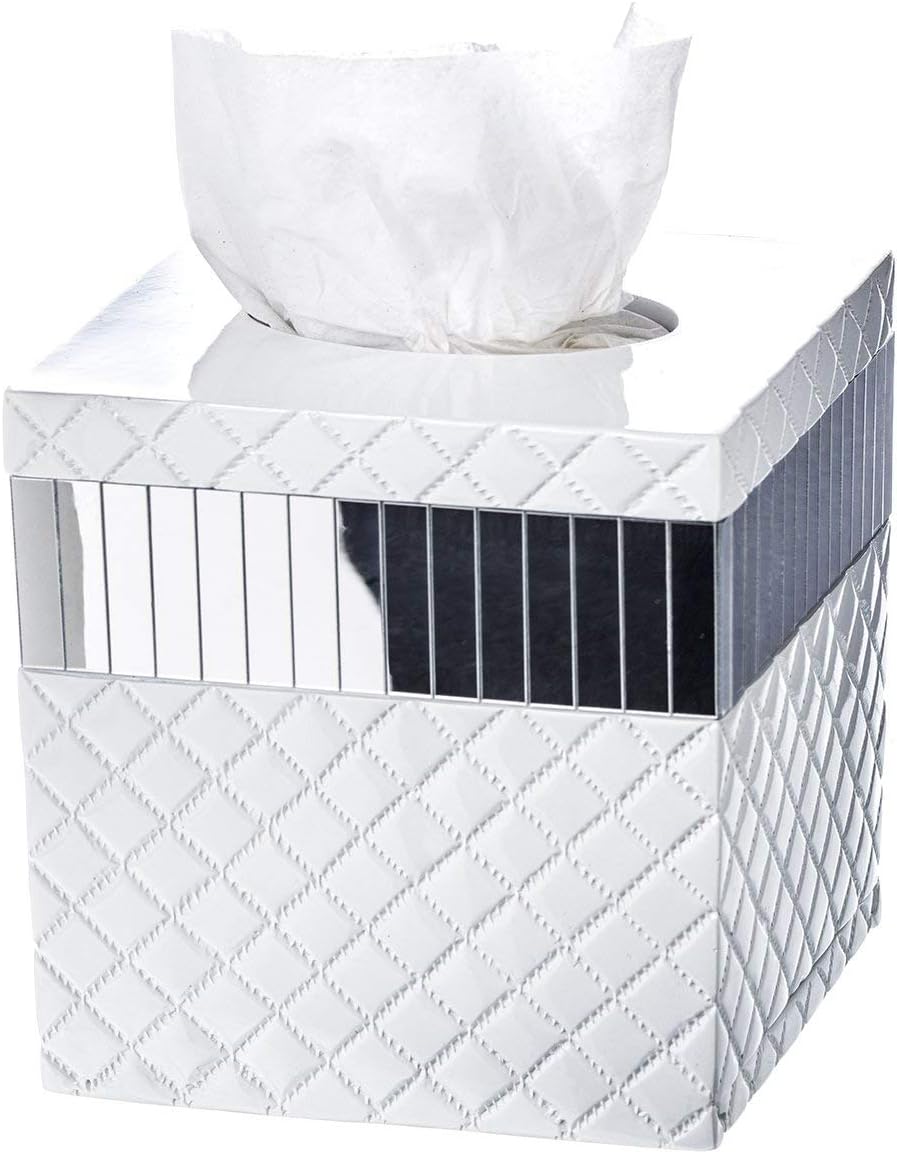 Creative Scents Quilted Mirror 6 Piece Bathroom Accessories Set