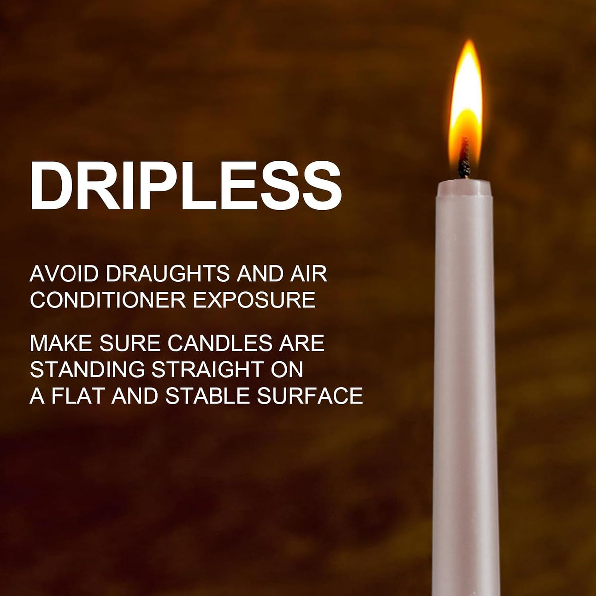 6 Pack Taper Candles - Taper Candles 12 Inch Dripless, Smokeless & Unscented - 8 Hours Long Burning - Hand Poured Tall Candlesticks - Ideal for Weddings, Dinner Parties, and Home Decor