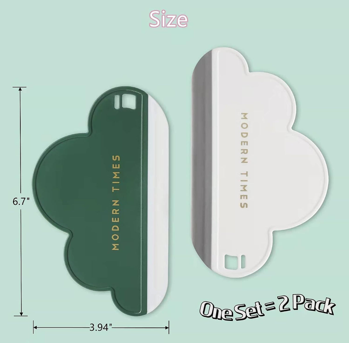 Silicone Squeegees with Water Blades Wiper, 2 Pack, Green White