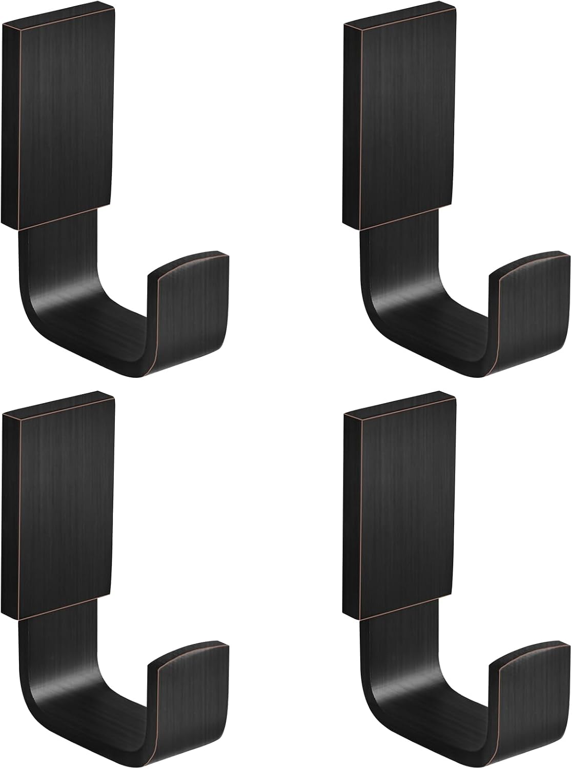 BESy Brass Towel Hook, Bath Robe Coat Clothes Hook Oil Rubbed Bronze 4 Pack