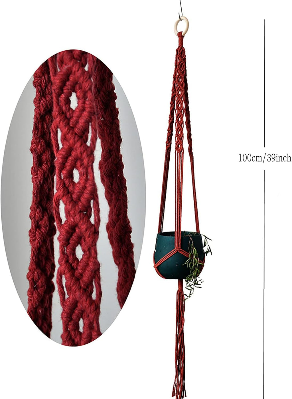 8-Pack Boho Plant Hanger, Macrame Pot Holder,Hanging Planter/Indoor/Balcony/Window Decoration Length 39" (Not Pot and Plant Included)