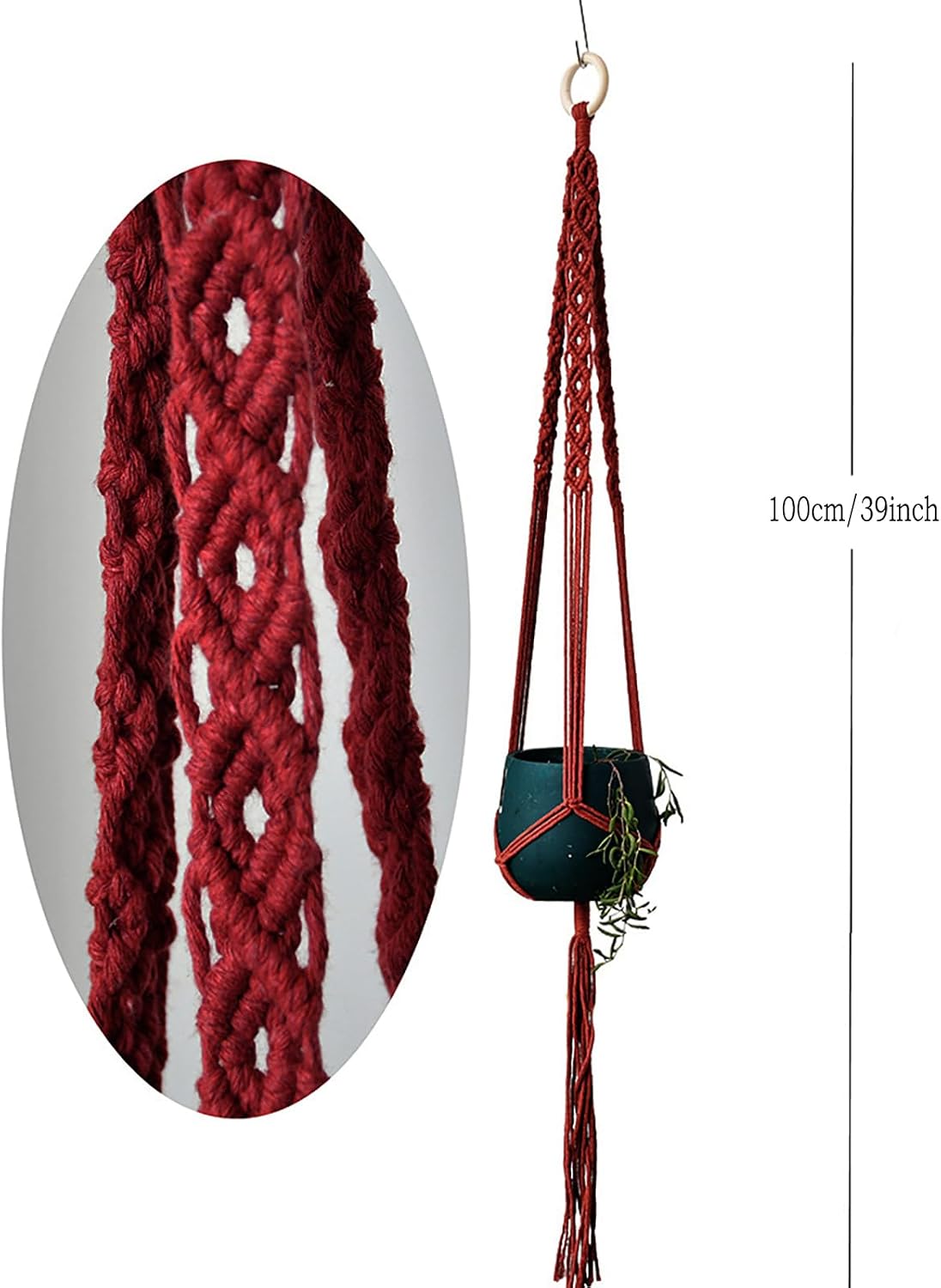 8-Pack Boho Plant Hanger, Macrame Pot Holder,Hanging Planter/Indoor/Balcony/Window Decoration Length 39" (Not Pot and Plant Included)