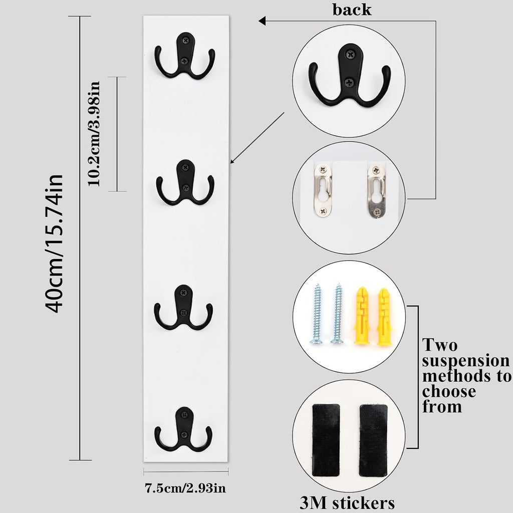 Yohsnor Vertical Design Wall-Mounted Key Holder,Entryway Durable Hook Rack