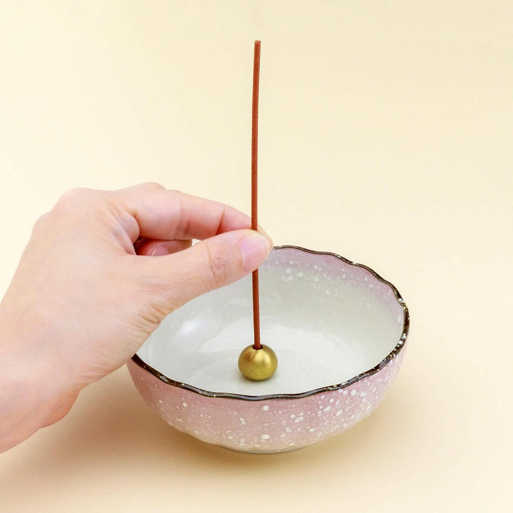 Asayu Japan Lotus Incense Holder for Sticks, Pink Ceramic, 4.1in