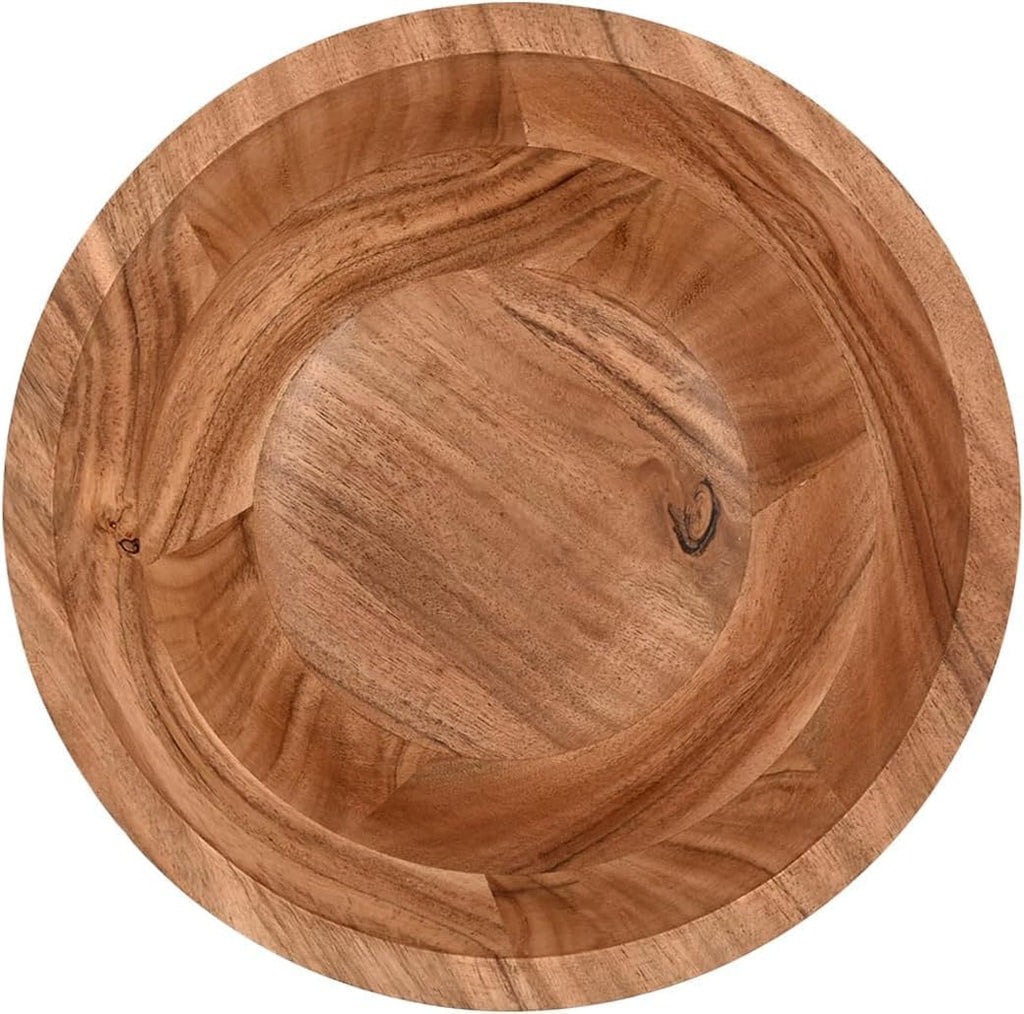 Kimona Fruit Bowl Wooden Fruit Bowl or Candy Bowl, Handcrafted Fruit Basket for Kitchen & Home Décor (9" X 9" X 4")