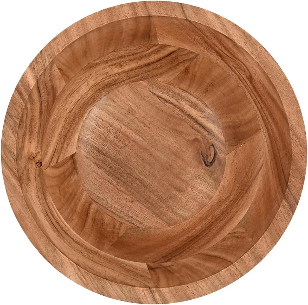 Kimona Fruit Bowl Wooden Fruit Bowl or Candy Bowl, Handcrafted Fruit Basket for Kitchen & Home Décor (9" X 9" X 4")