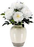 Faux Peony Plant 2FT Tall, Realistic Touch Leaves, Potted Peony Artificial Plants Indoor for Home Decor Small Office Home Living Room-White
