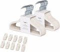 3 Sprouts Velvet Baby Hangers, Non Slip Slim, Cream, 30 Pack with 10 Clips