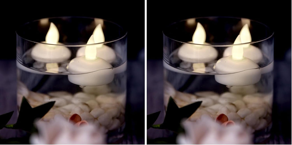 AGPtek 12 PCS Floating Candles Waterproof Tea Light Candles, Battery Operated Flameless Floating Candles for Centerpieces Wedding Party Decoration - Warm White (Pack of 2)