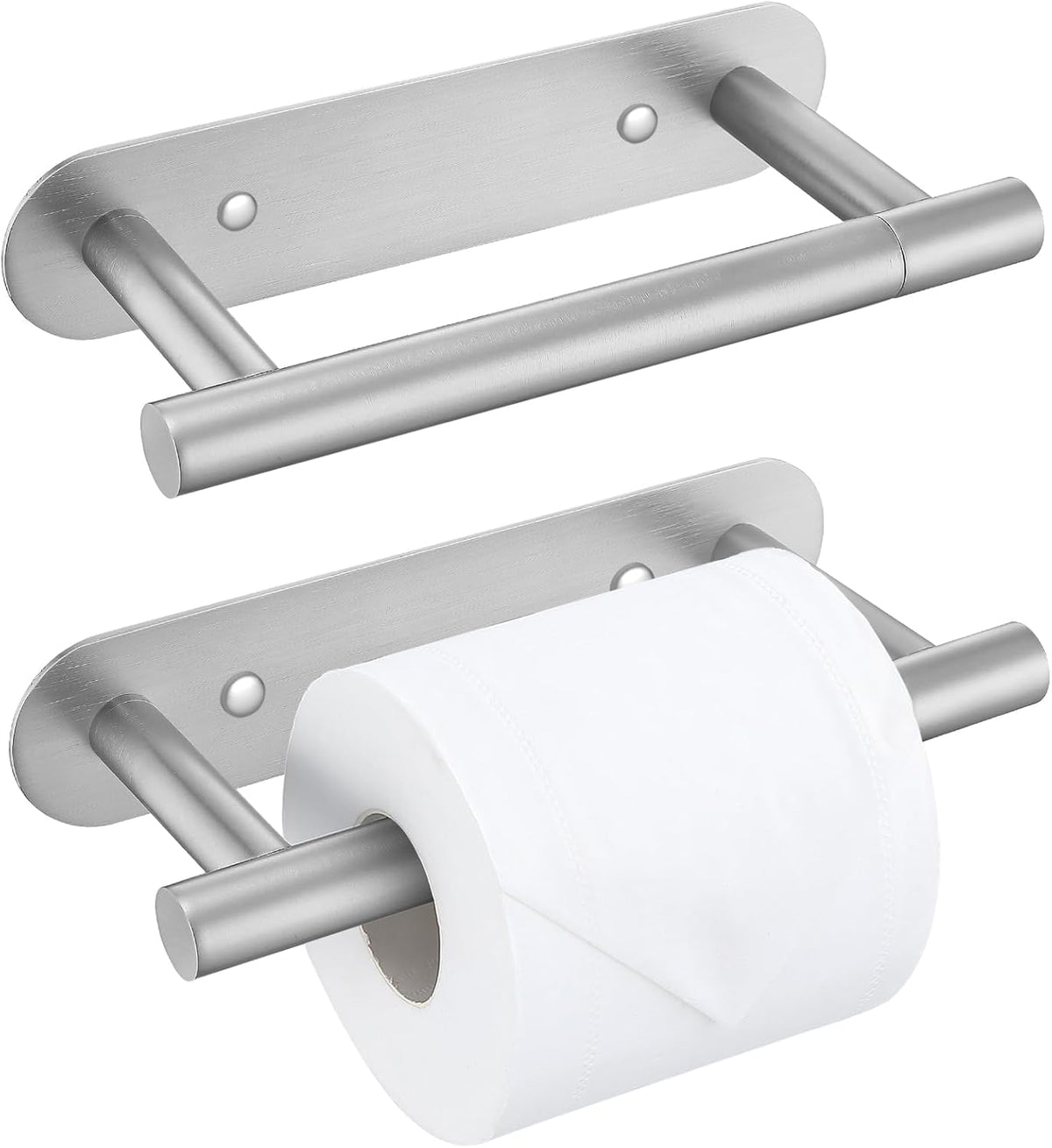 2 Pieces Brushed Nickel Toilet Paper Holder Wall Mount for Bathroom