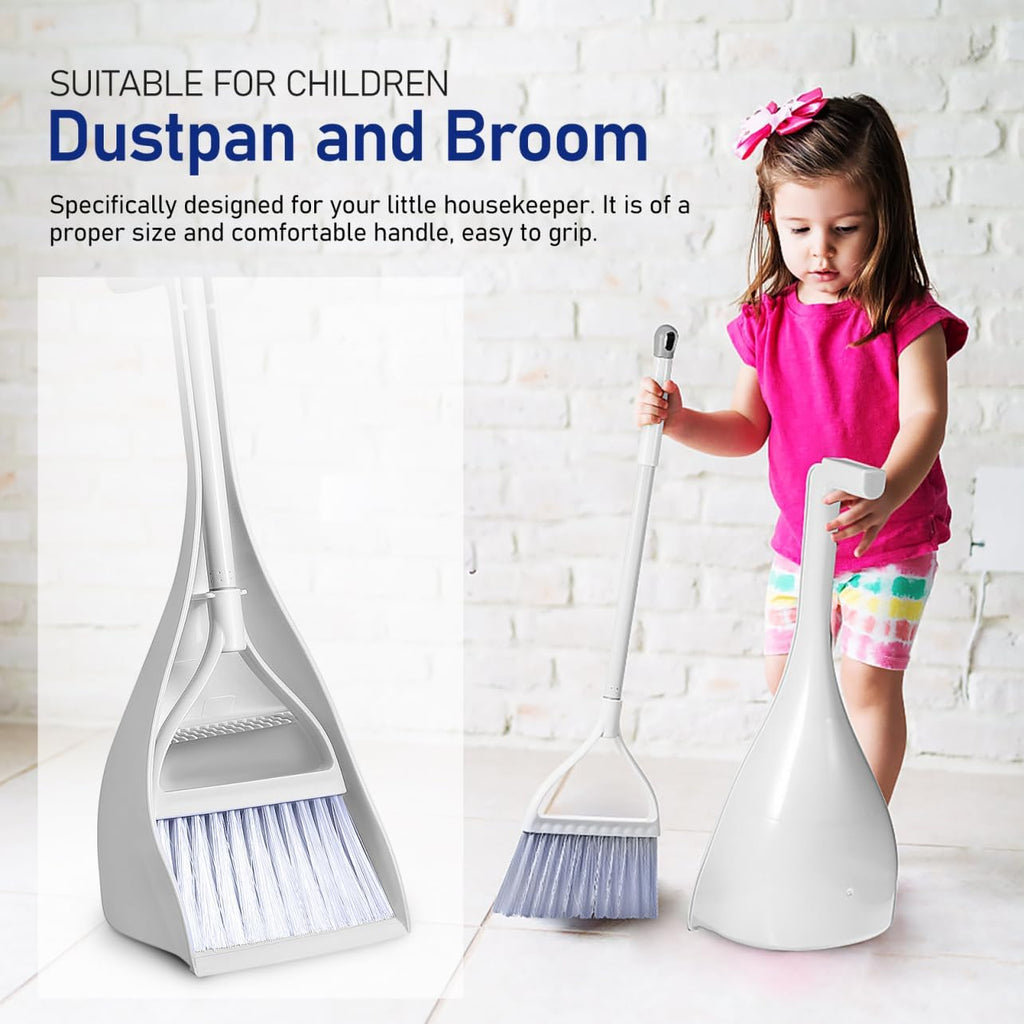 MAGICLULU Mini Broom and Dustpan Set with Toothed Dustpan Compact Handheld Sweeper for Kitchen Car Desktop Small Spaces Cleaning