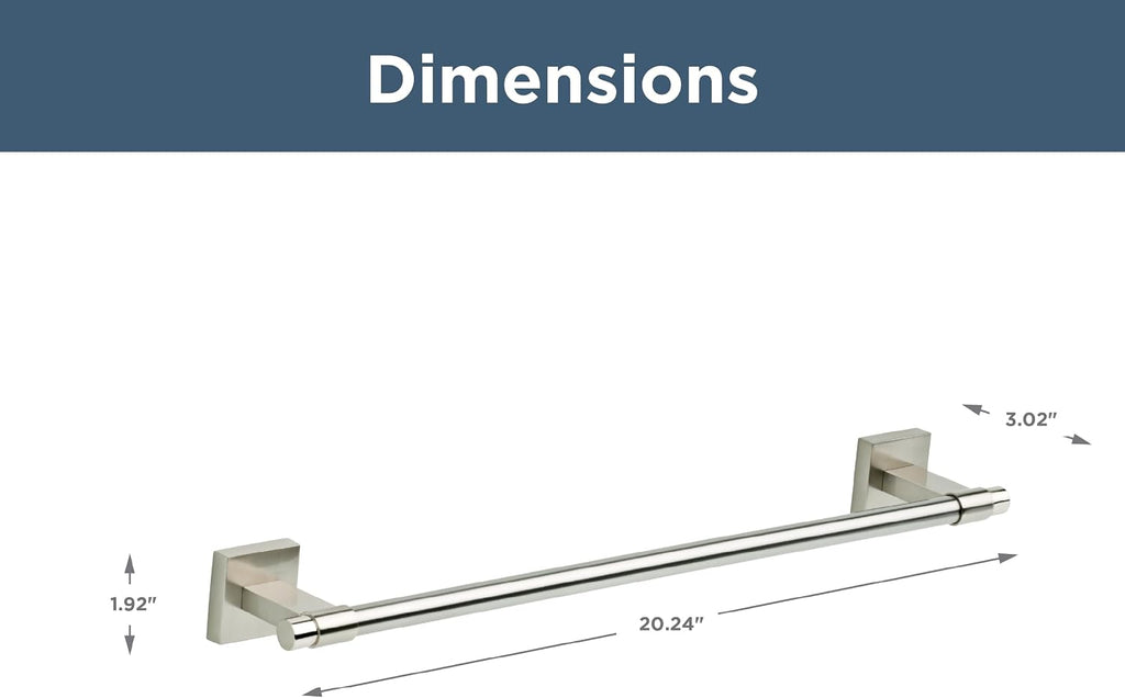 Franklin Brass Towel Rack | 18 Inch Satin Nickel Towel Bar for Bathroom, Kitchen | Maxted Accessories