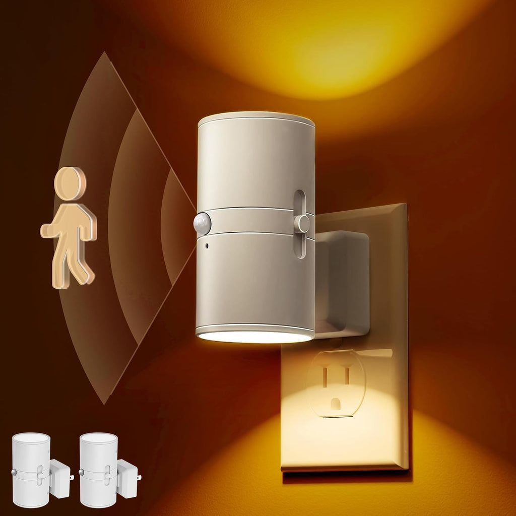L LOHAS LED Motion Sensor Nightlight, Amber Night Light, Dimmable 0-100LM