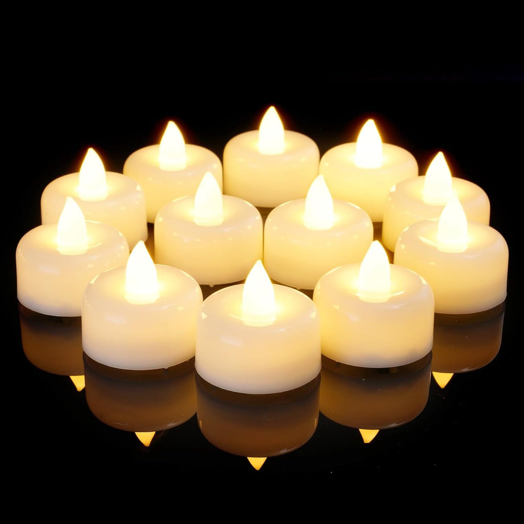 Amagic 24Pack Flameless LED Tea Lights Candles Battery Operated, Warm White