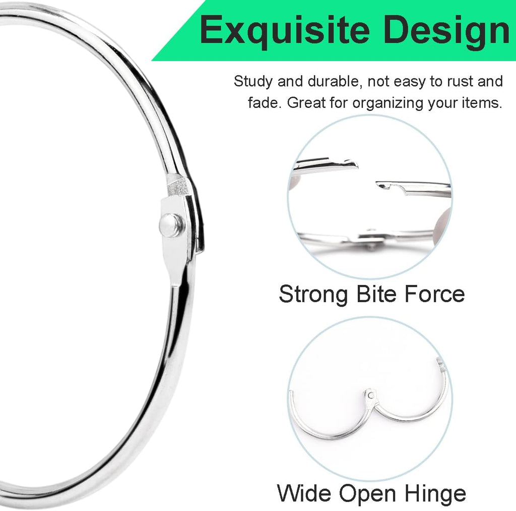 CooBigo 50 Pack Binder Ring, Metal Book Ring Paper Ring Holder 5/8-Inch Loose Leaf Binder Ring Clip for Index Card, Flash Card Ring, Card Calendar, Keychain Key Ring - Bronze