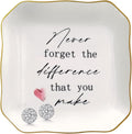 Retirement Gift for Woman - 4"x4" Ceramic Jewelry Dish Tray - Thank You Gifts for Women Employee Appreciation Gifts for Coworkers Teacher Boss Lady Manager Nurses