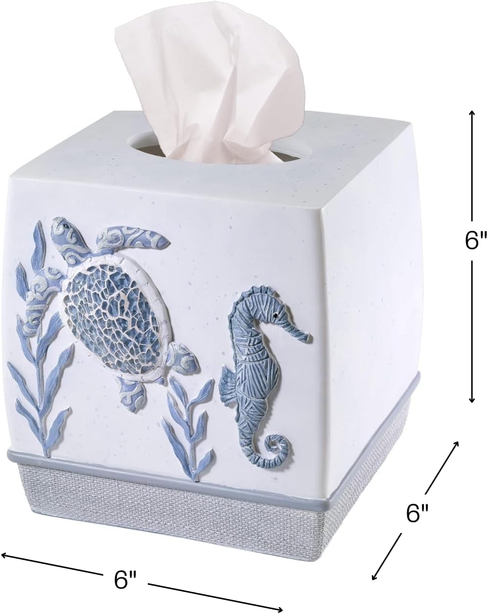 Avanti Linens - Tissue Box Cover, Standard Size Tissue Holder for Home