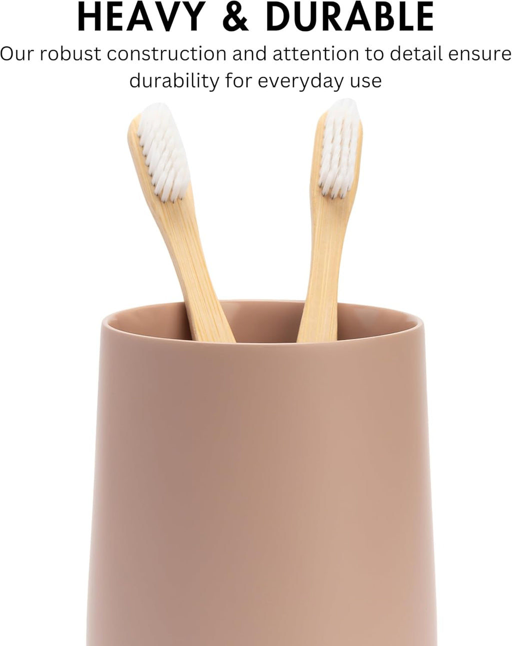 Yew Design Matte Pink Bathroom Toothbrush Holder Cup - Round