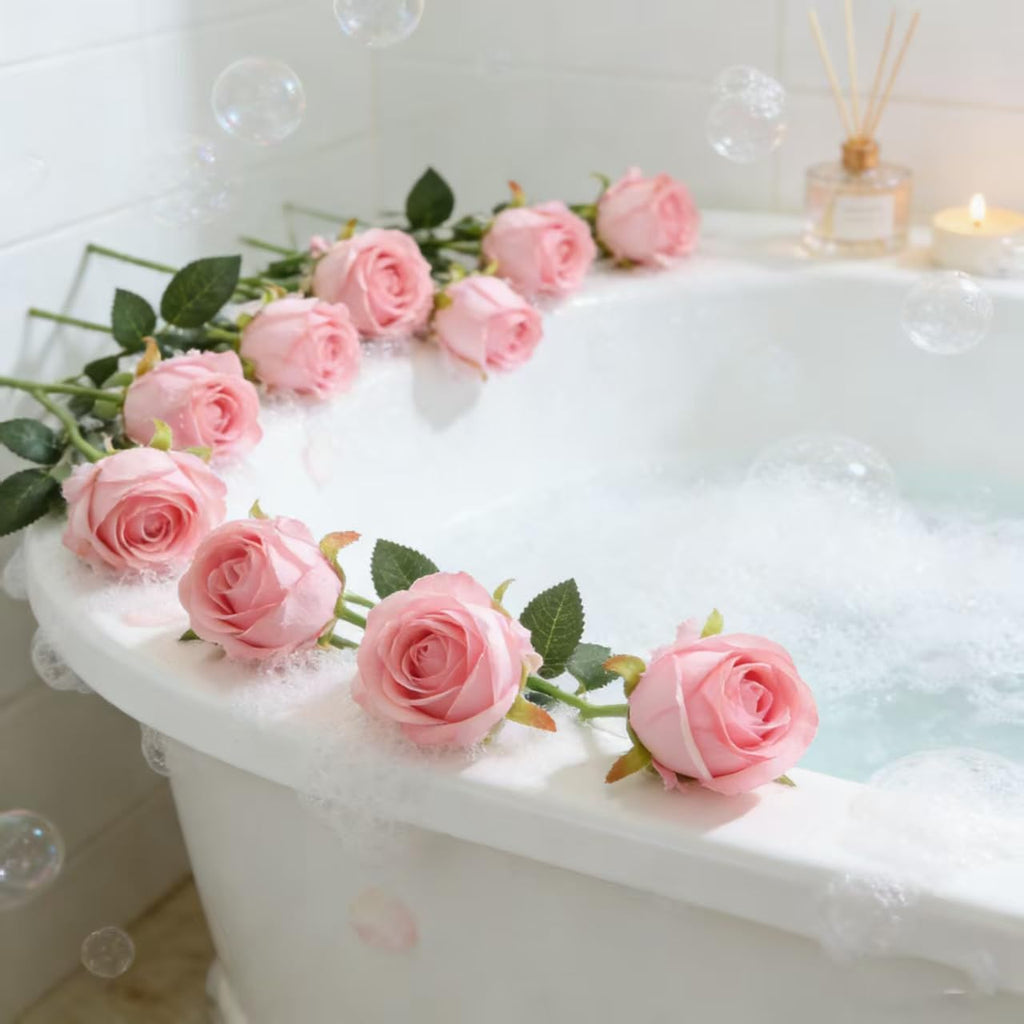 16 Realistic Artificial Roses (Rose-Flower-Pink)