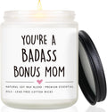 Bonus Mom Gifts from Daughter Son, Lavender Scented Soy Wax Candle