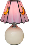 Tiffany Lamp Stained Glass Table Lamp Moon Mushroom Pink Cute Small Bedside lamp Living Room Dining Room Office Decoration Desk lamp Home Decoration Creative Gift Scene Prop
