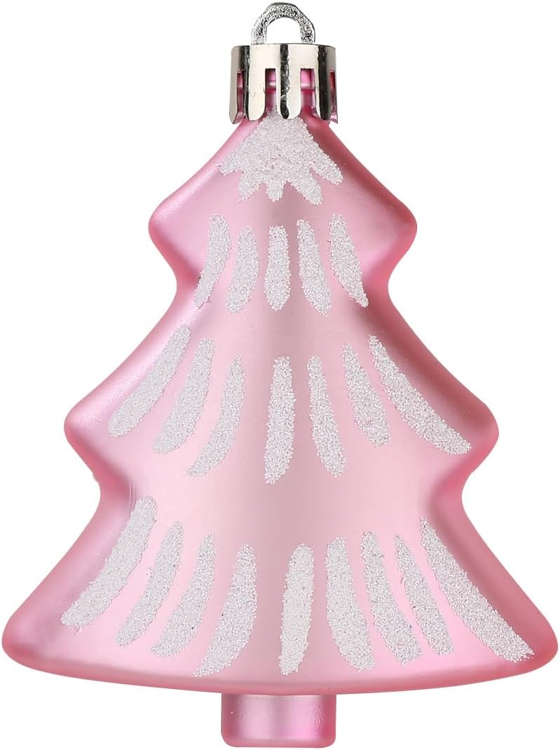 Sattiyrch 76ct Christmas Tree Ornaments Set,Pink Shatterproof Christmas Balls Decorations,Xmas Decorative Hanging Ornaments(Pink)