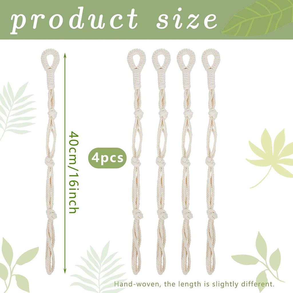 4 Pcs Macrame Hanging Plant Extender, Adjustable Plant Hanger Extender
