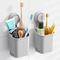 TAILI Suction Cup Toothbrush Holders for Bathroom Wall 2Pack, Gray